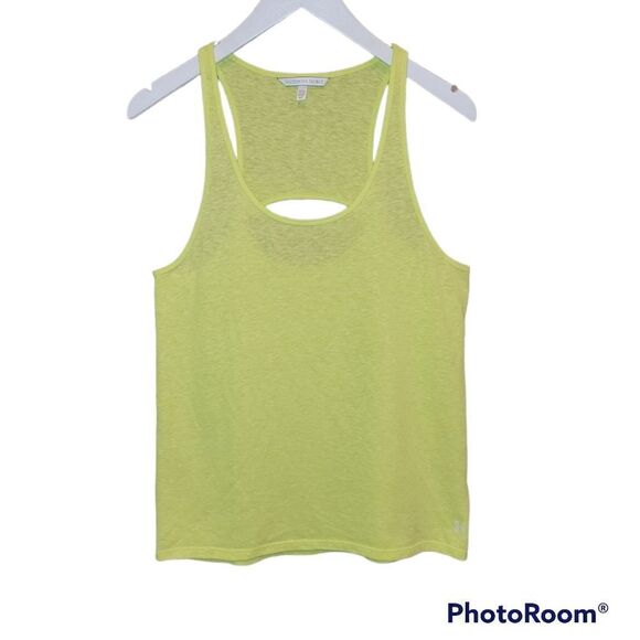 Victorias Secret Bright Yellow/Green Cut Out Open Back Tank Sleeveless Top S - Picture 2 of 8